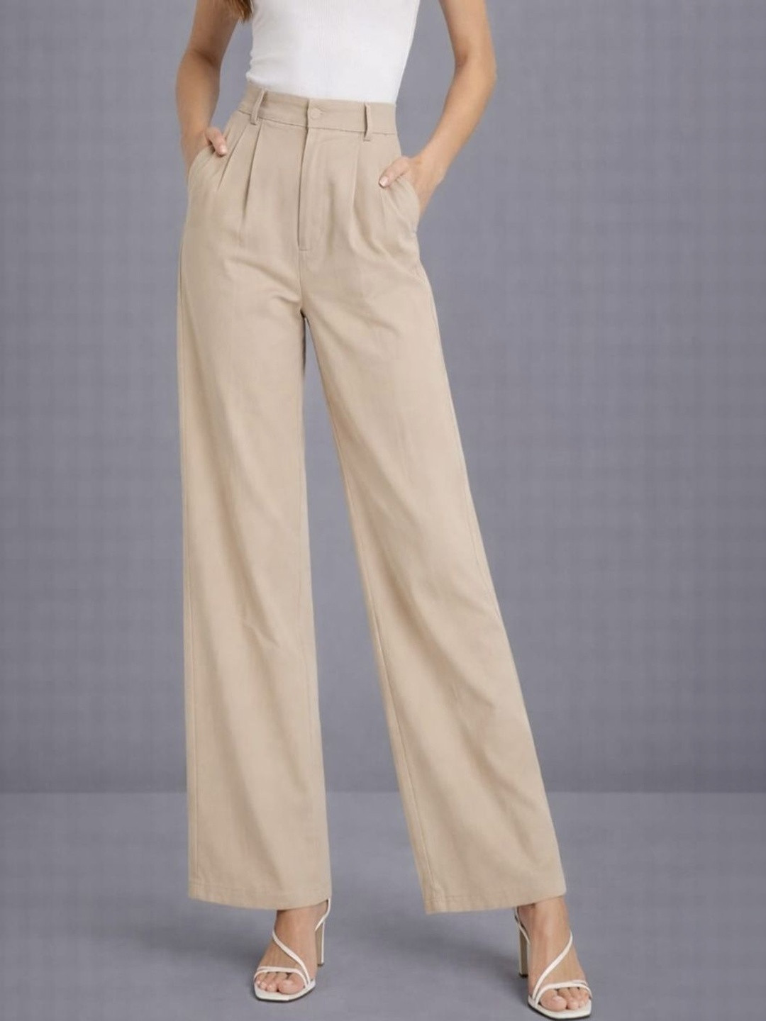 NOCK REGULAR Women High-Rise Pleated Trousers