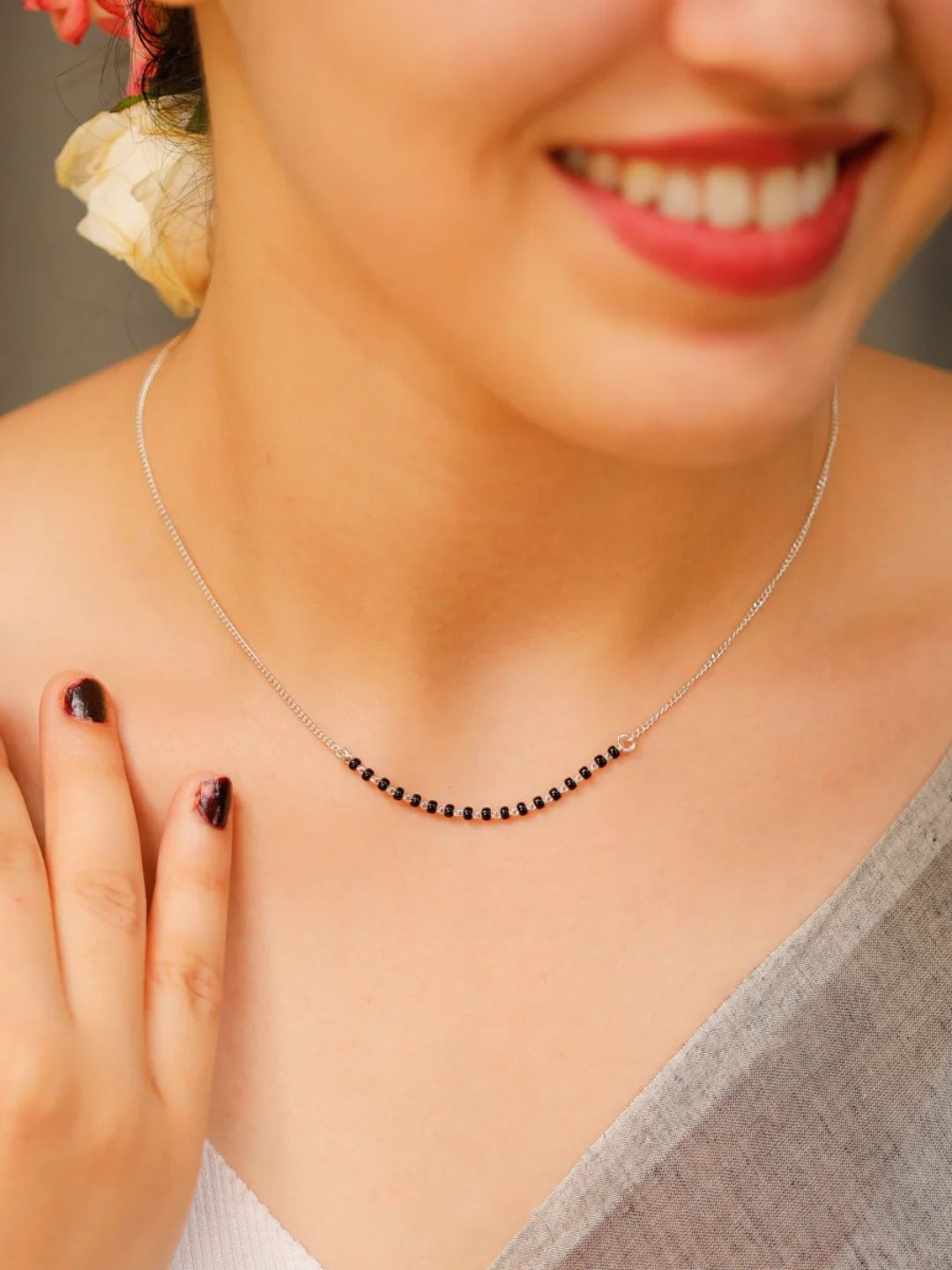 House of Aadyaa 925 sterling Silver Mangalsutra