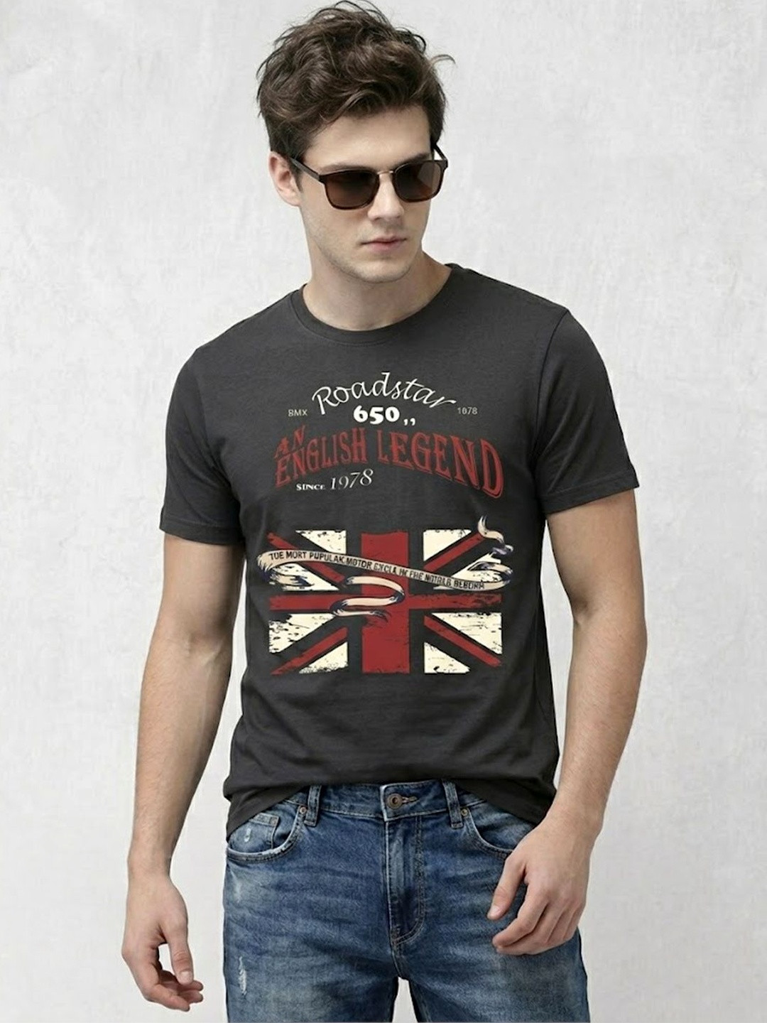 The Roadster Lifestyle Co Printed Round Neck Tshirts