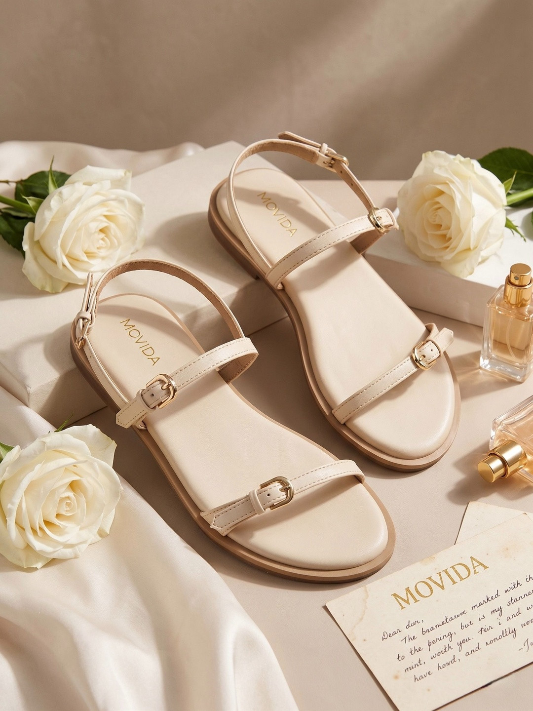MOVIDA Women Open Toe Flats with Buckles
