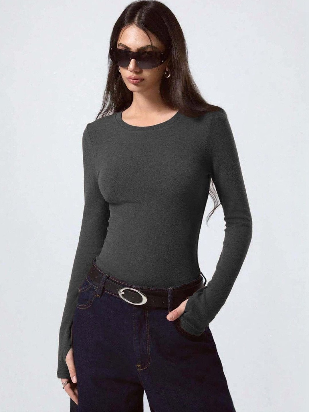 ZYVRA Slim Fit Full Sleeve Crew Neck Top