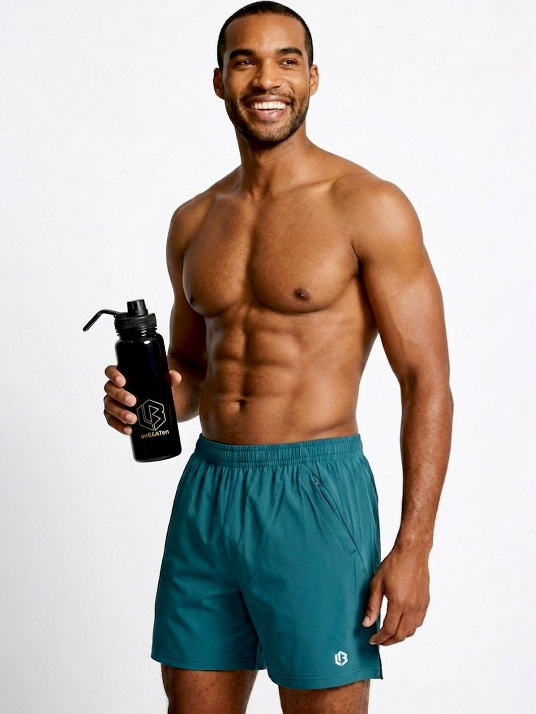 UNBEATEN Men 5 inch's Polyester Shorts Solid Low-Rise For Training Gym with 2 Pockets