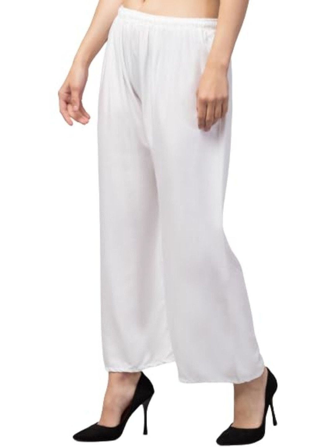 Aura Glam Women Pack of 2 Red & White Flared Ethnic Palazzos