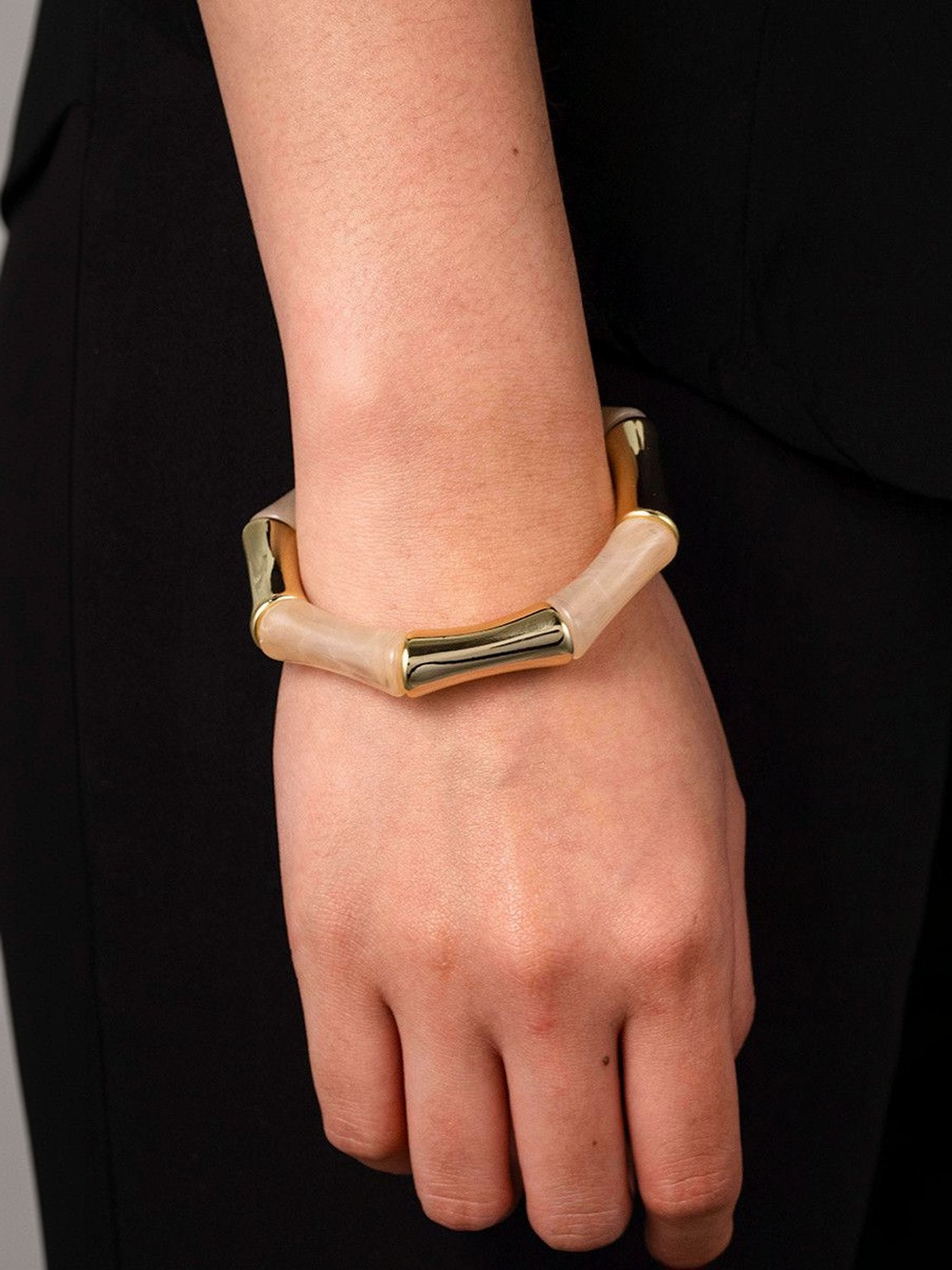 QUERALT Women Peach Beige Bamboo Style Bracelet