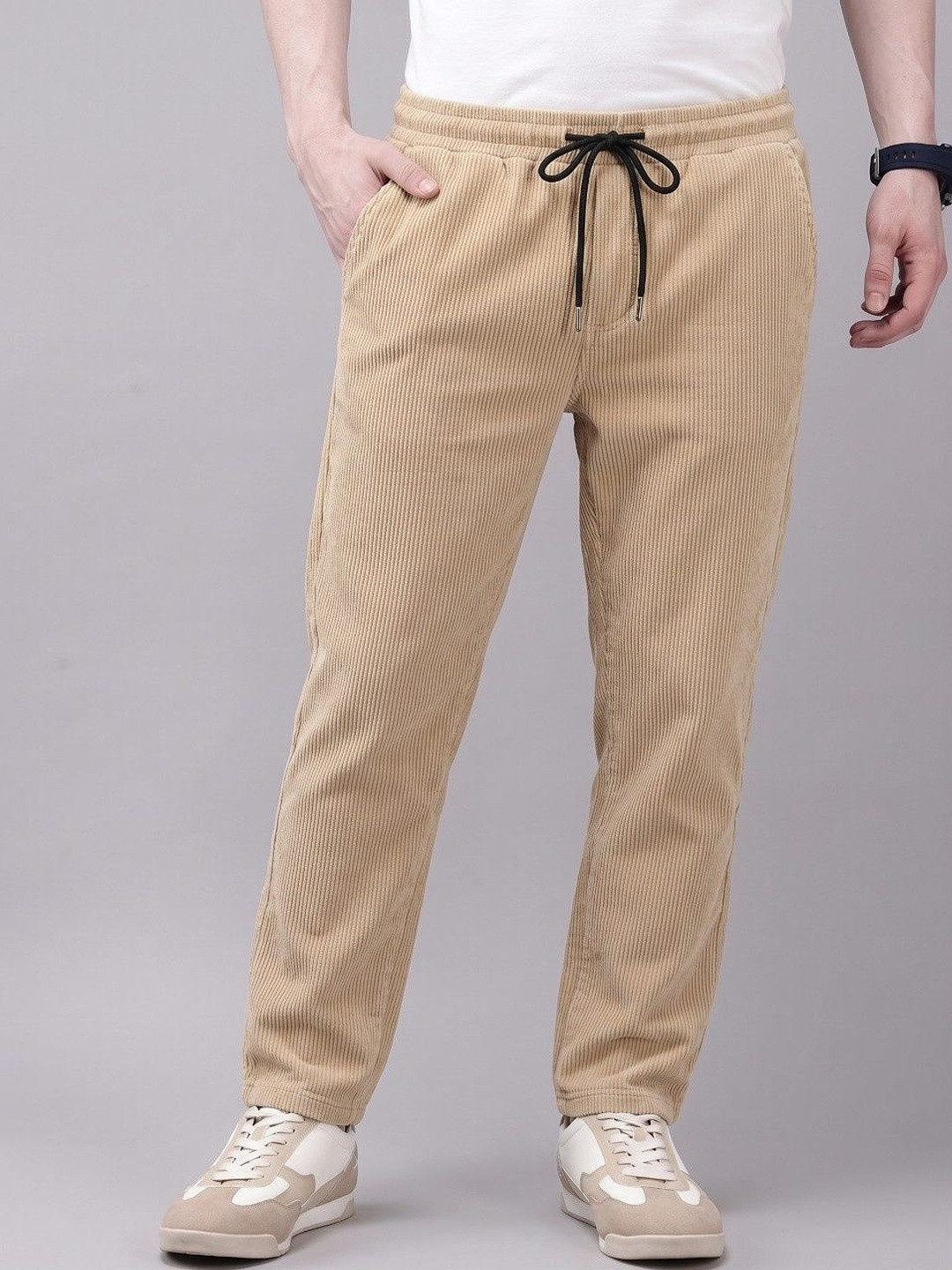 CHARLOTTE GRACIOUS Men Comfort Non Iron Corduroy Trousers