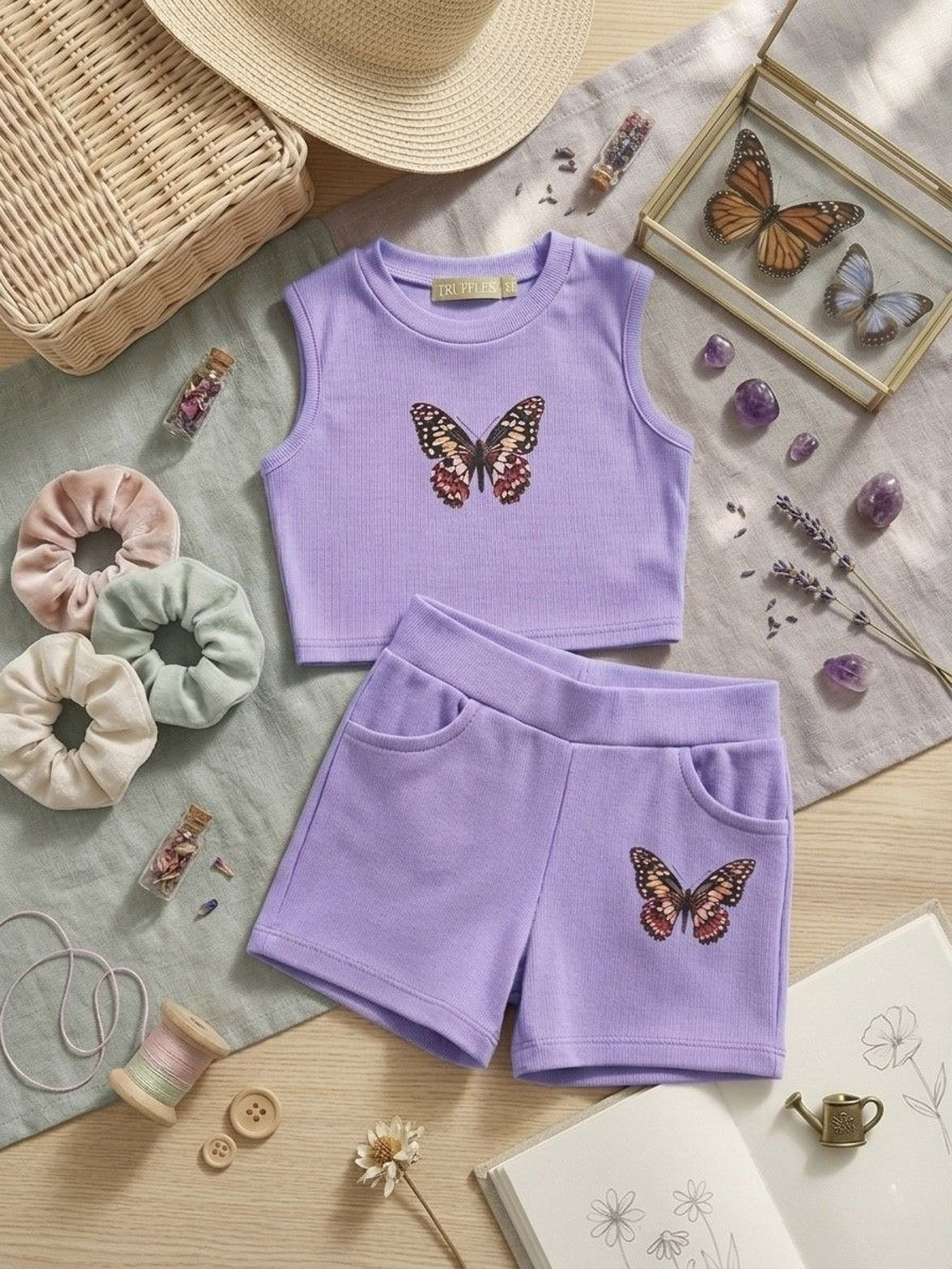 TRUFFLES Printed Vest Top with Shorts