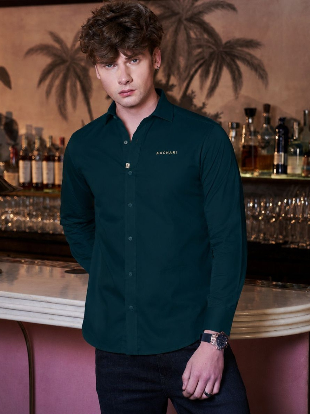 AACHARI Men Classic Premium Cotton Full Sleeve Party Shirt