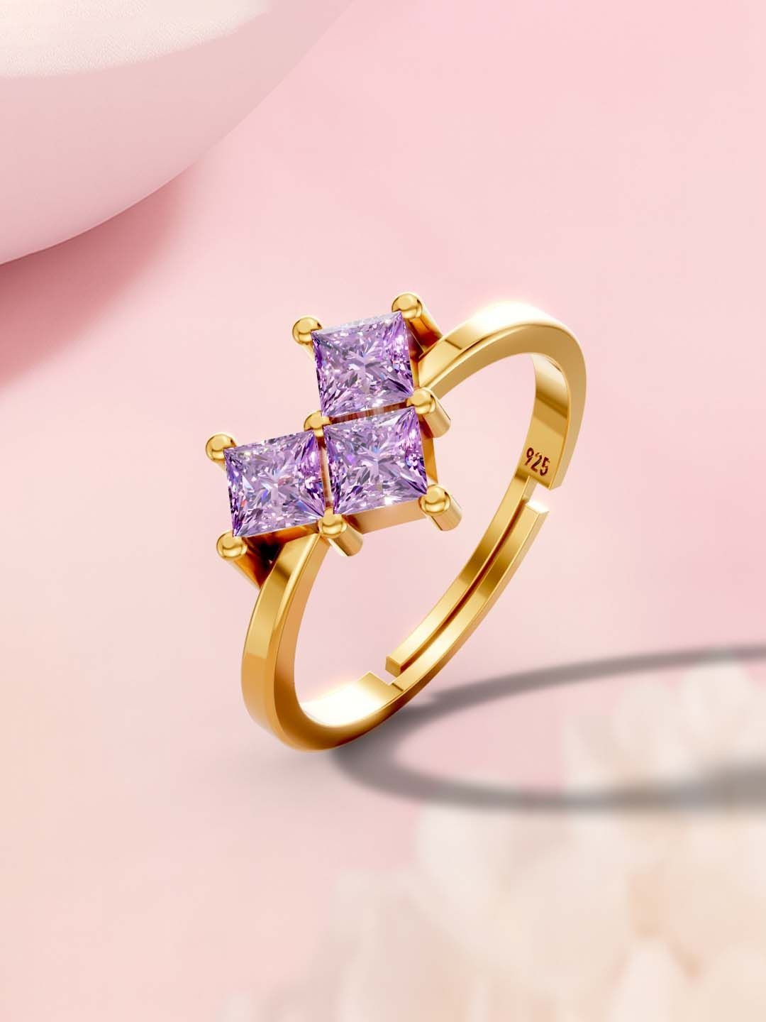 MISS HIGHNESS Gold-Plated Sterling Silver Cubic Zirconia Finger Ring