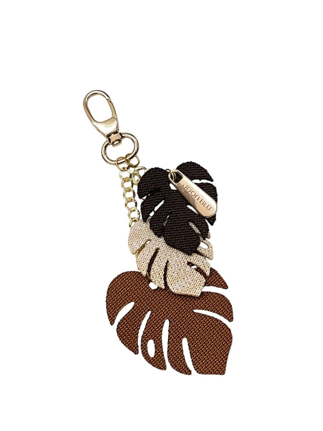 Joon Blu Black & Tan Leaves Bag Charm
