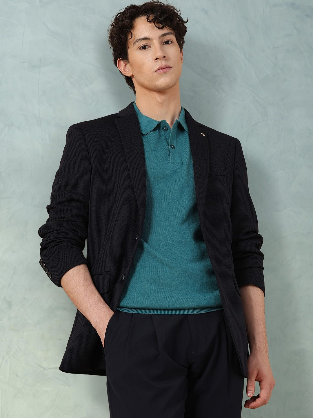 Flat Knit Cotton Polo T-Shirt