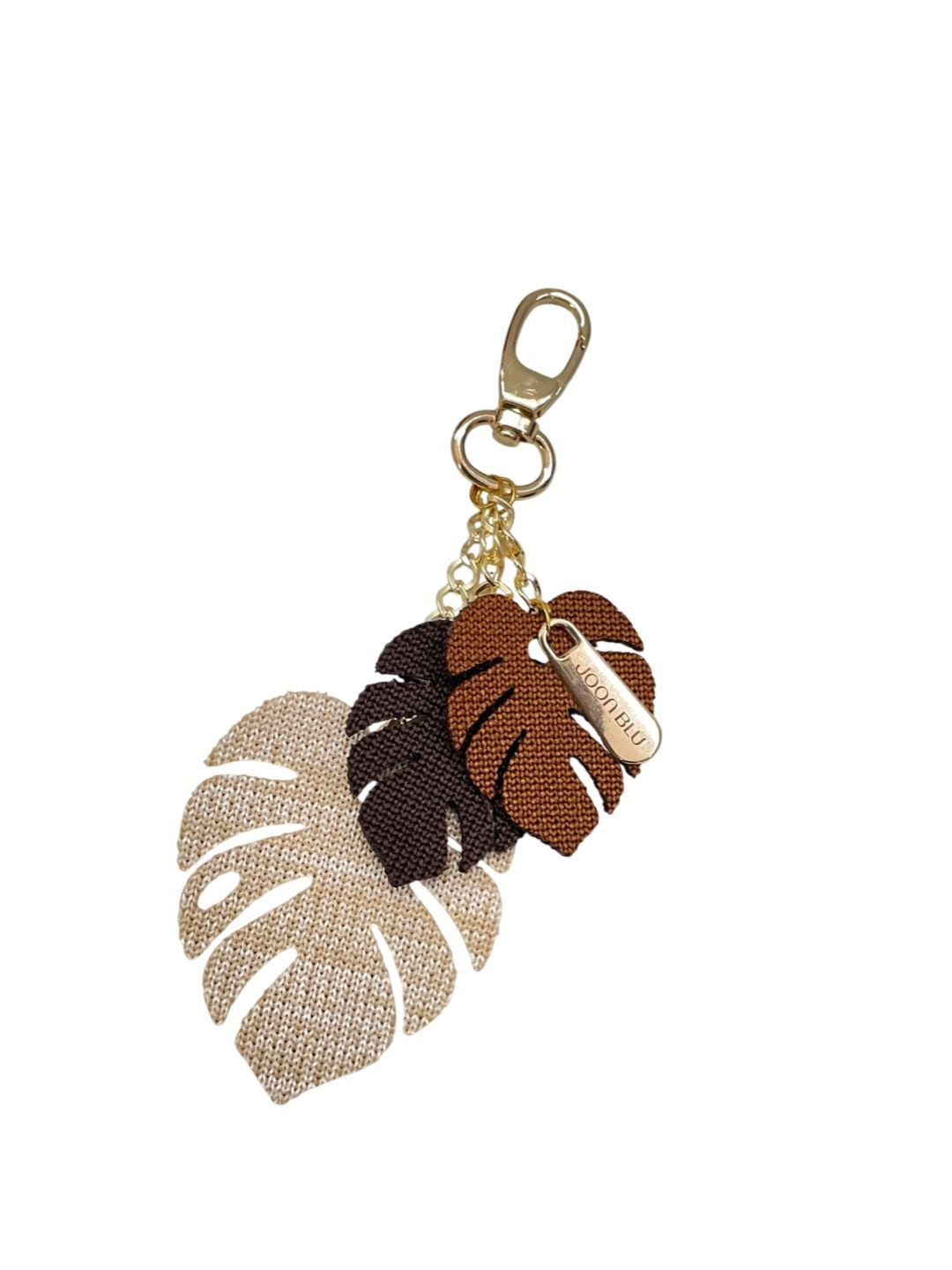 Joon Blu Beige & Brown Leaves Bag Charm