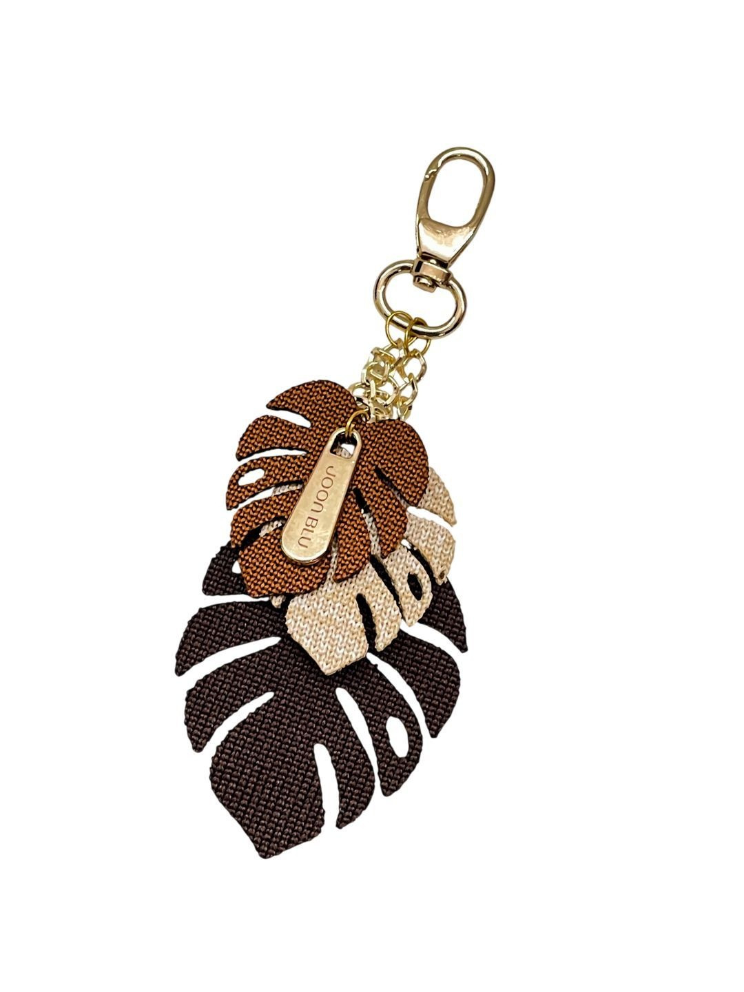 Joon Blu Brown & Beige Leaves Bag Charm