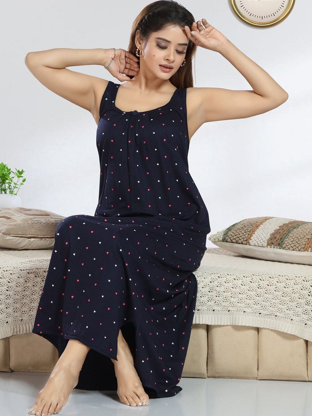 NIGHTY KING Printed Cotton Nightdress
