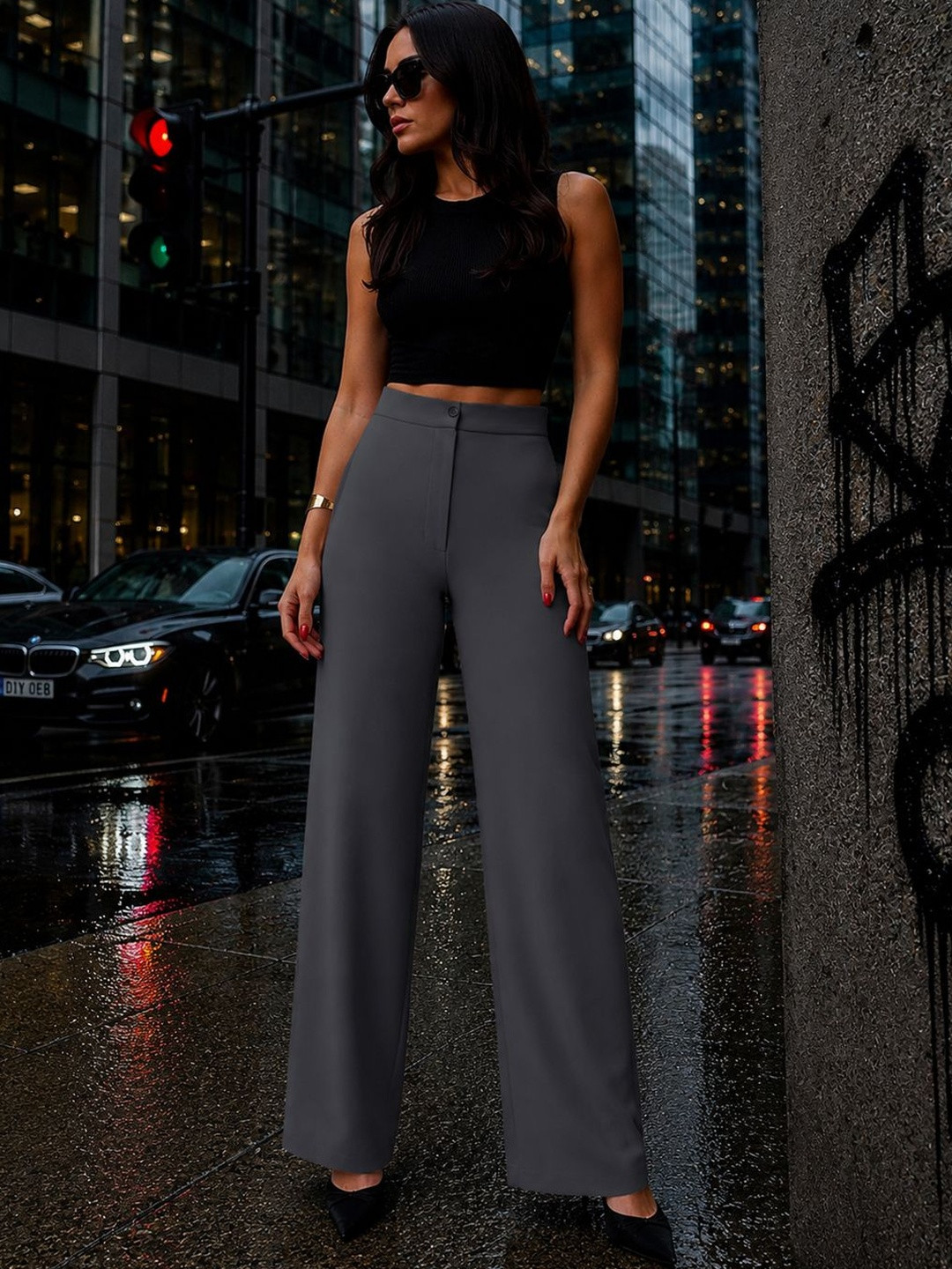 STRV Women Solid Straight Fit Pants