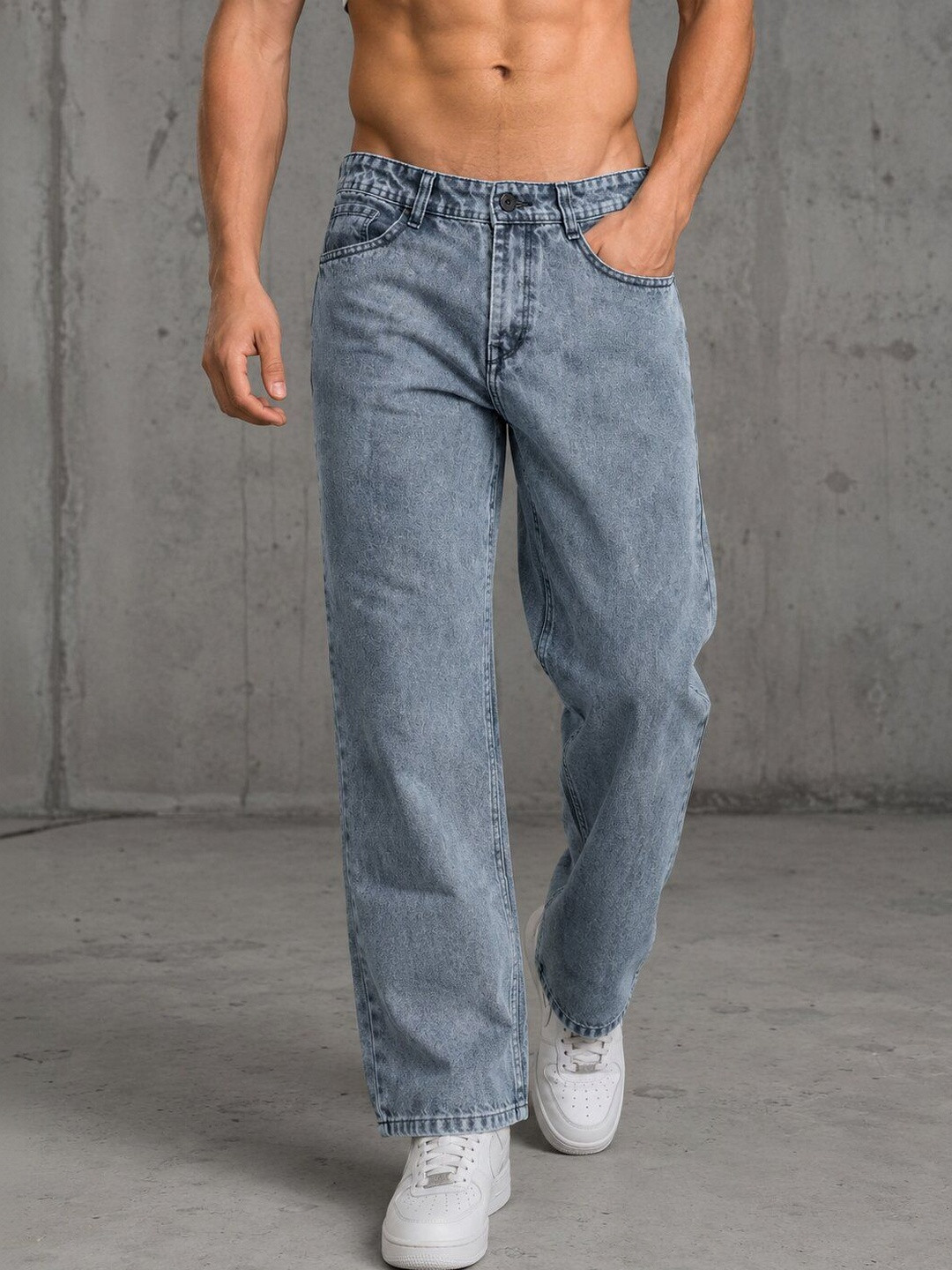 Mast & Harbour Men Mid-Rise Light Fade Jeans