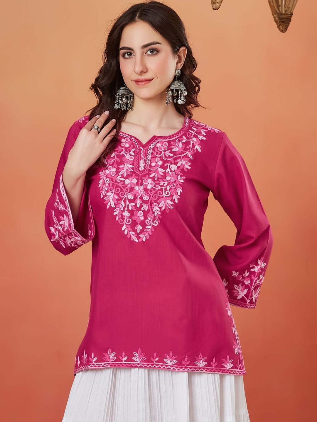 AKSHADEEP Floral Embroidered Top