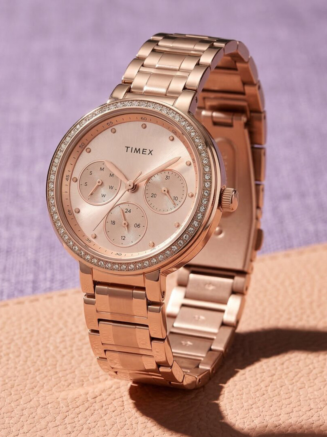 Timex Round 21mm Pink Dial Analog Women Watch - TW000Z302
