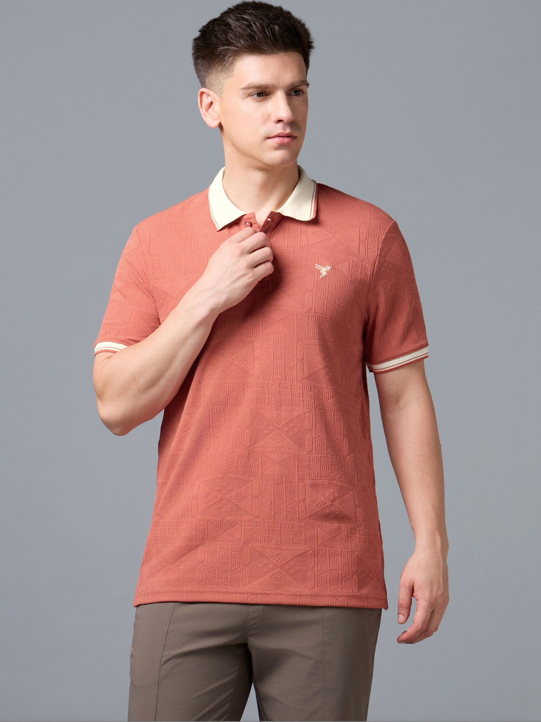 Technosport Men Polo Collar T-shirt