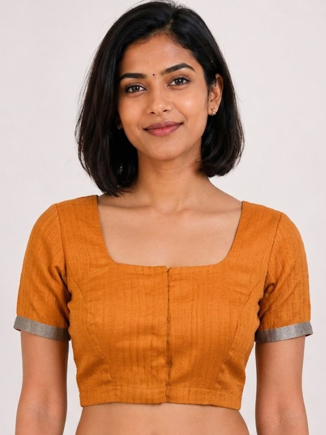 Avishya Tussar Silk Square Neck Saree Blouse