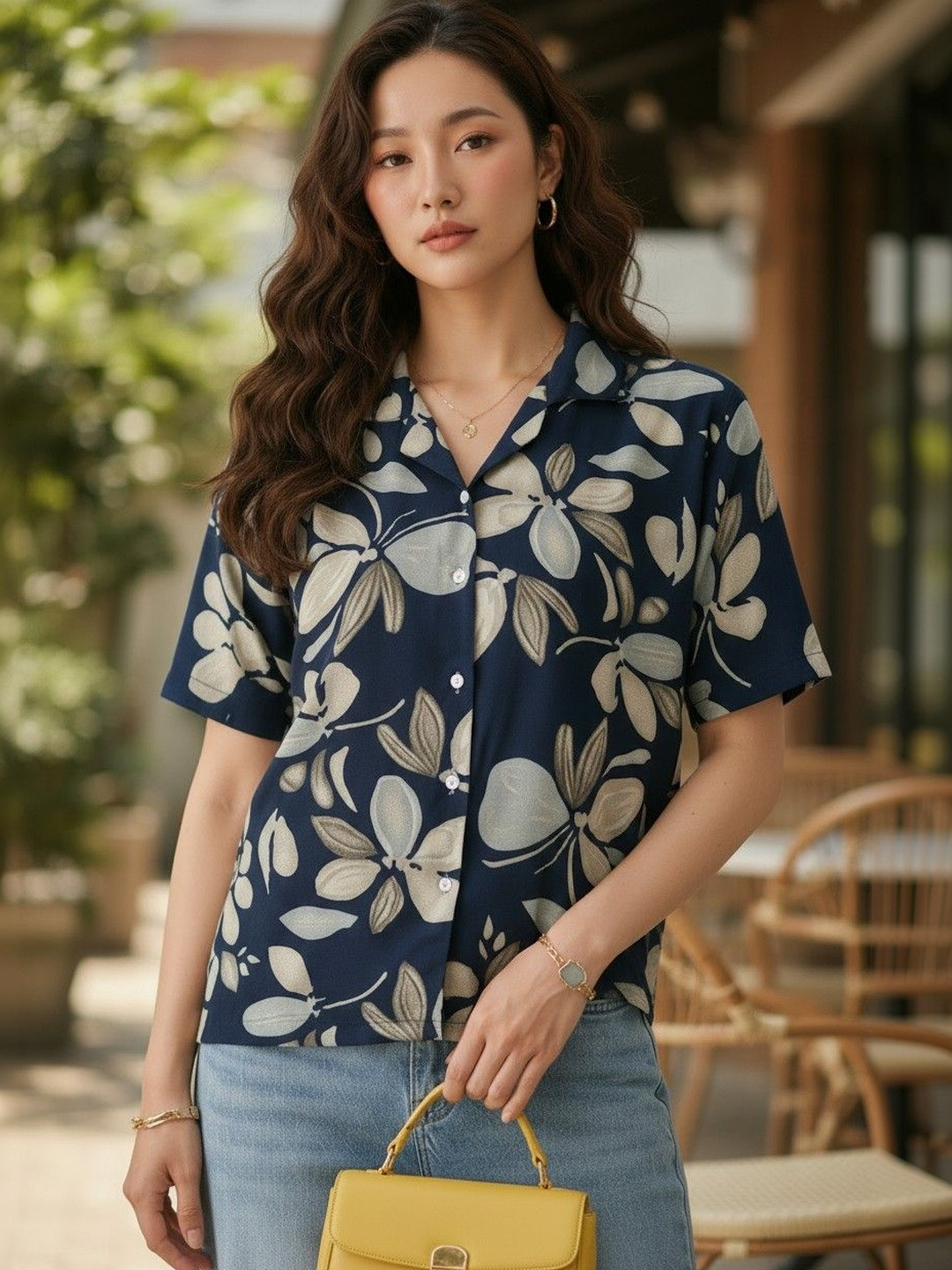 FUBACK Women Standard Floral Printed Casual Shirt