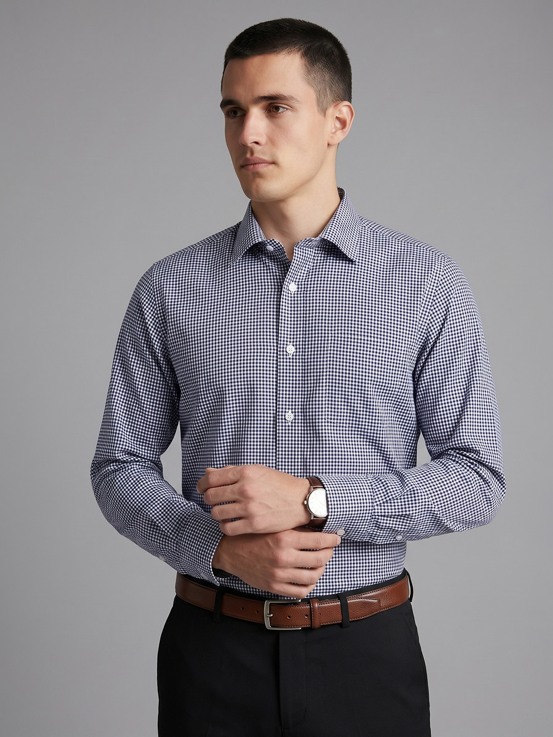 Van Heusen Micro Checked Pure Cotton Formal Shirt