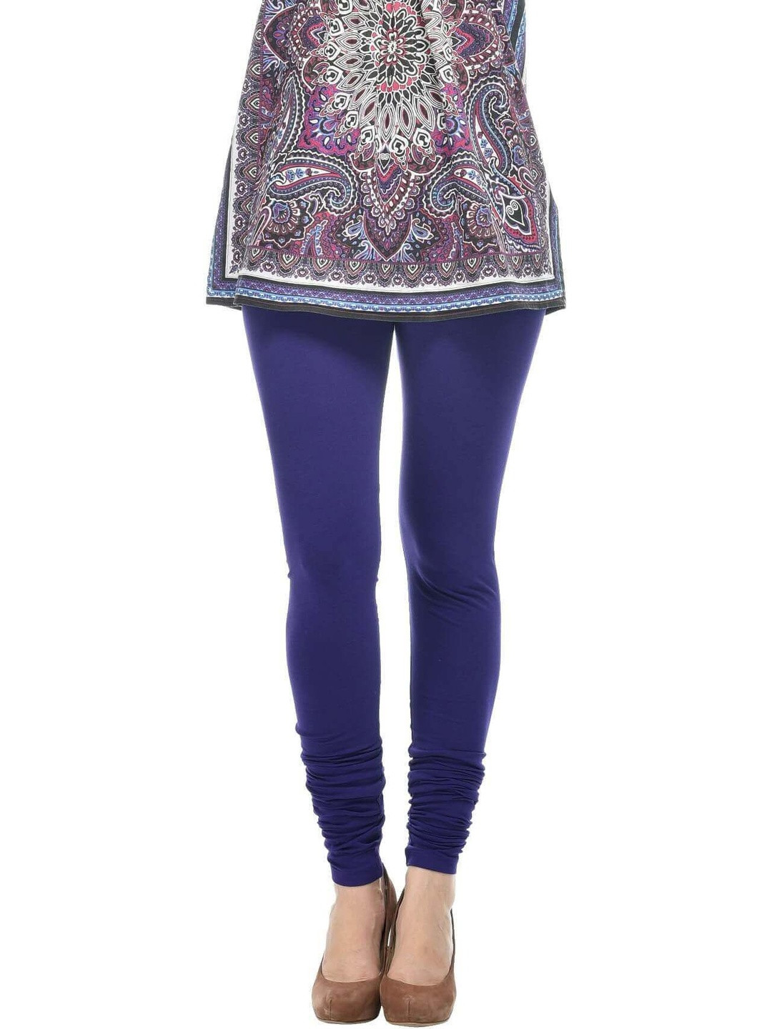 Frenchtrendz Women Cotton Blend Solid Churidar Length Leggings