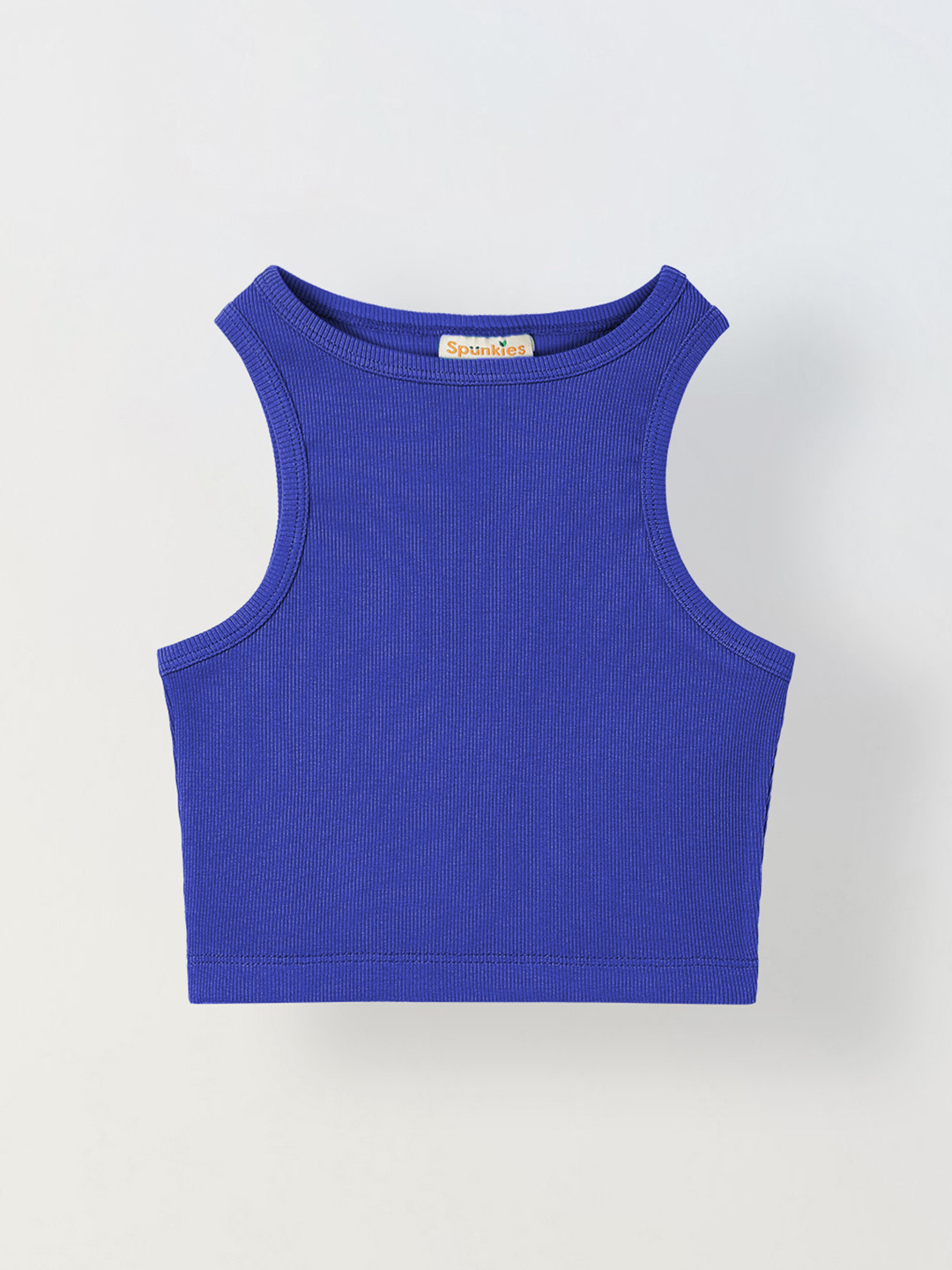 SPUNKIES Purple Girls Solid Round Neck Sleeveless Tank Top