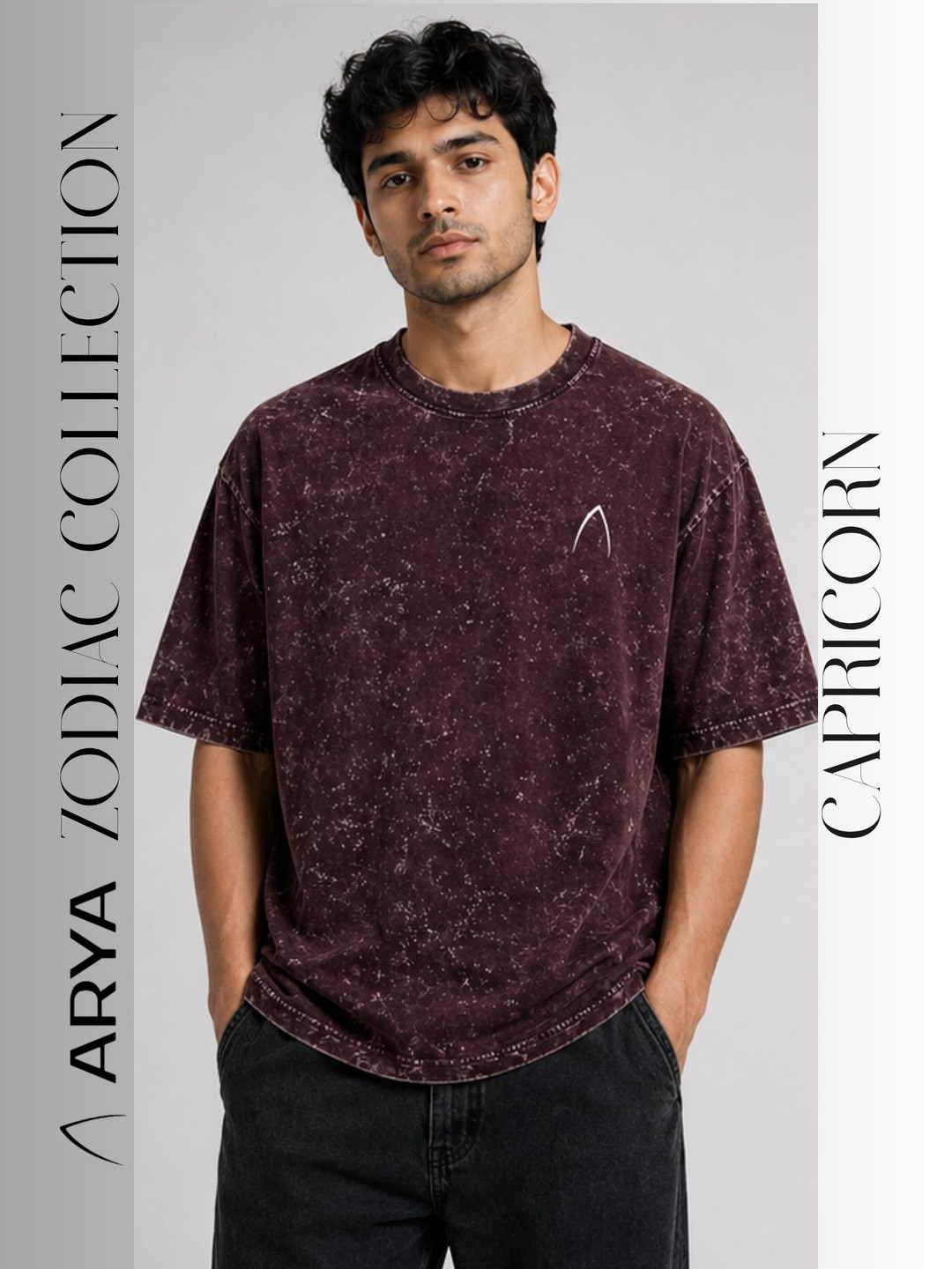 ARYA Graphic Printed Round Neck Drop-Shoulder Sleeves Pure Cotton T-shirt