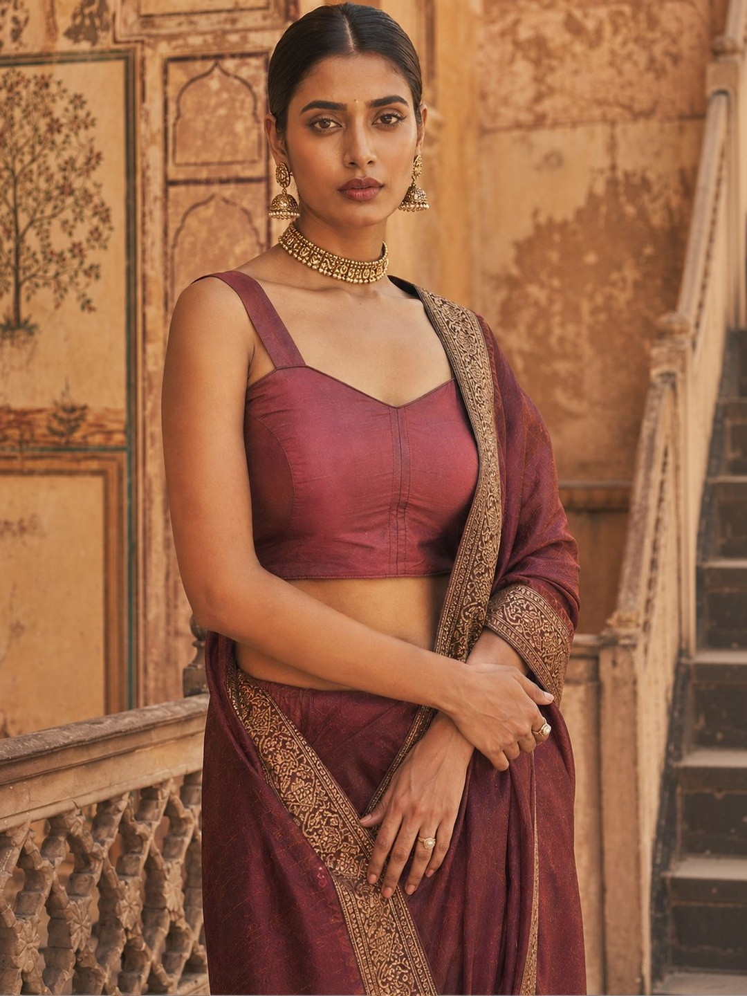 Niraha Silk Blend Woven Design Zari Saree Blouse