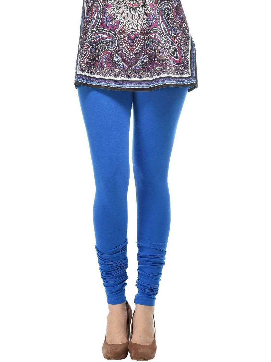 Frenchtrendz Women Cotton Blend Solid Churidar Length Leggings