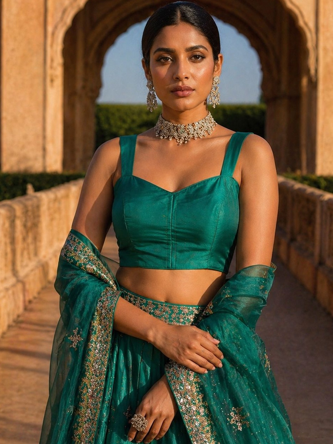 Niraha Silk Blend Embellished Zari Saree Blouse