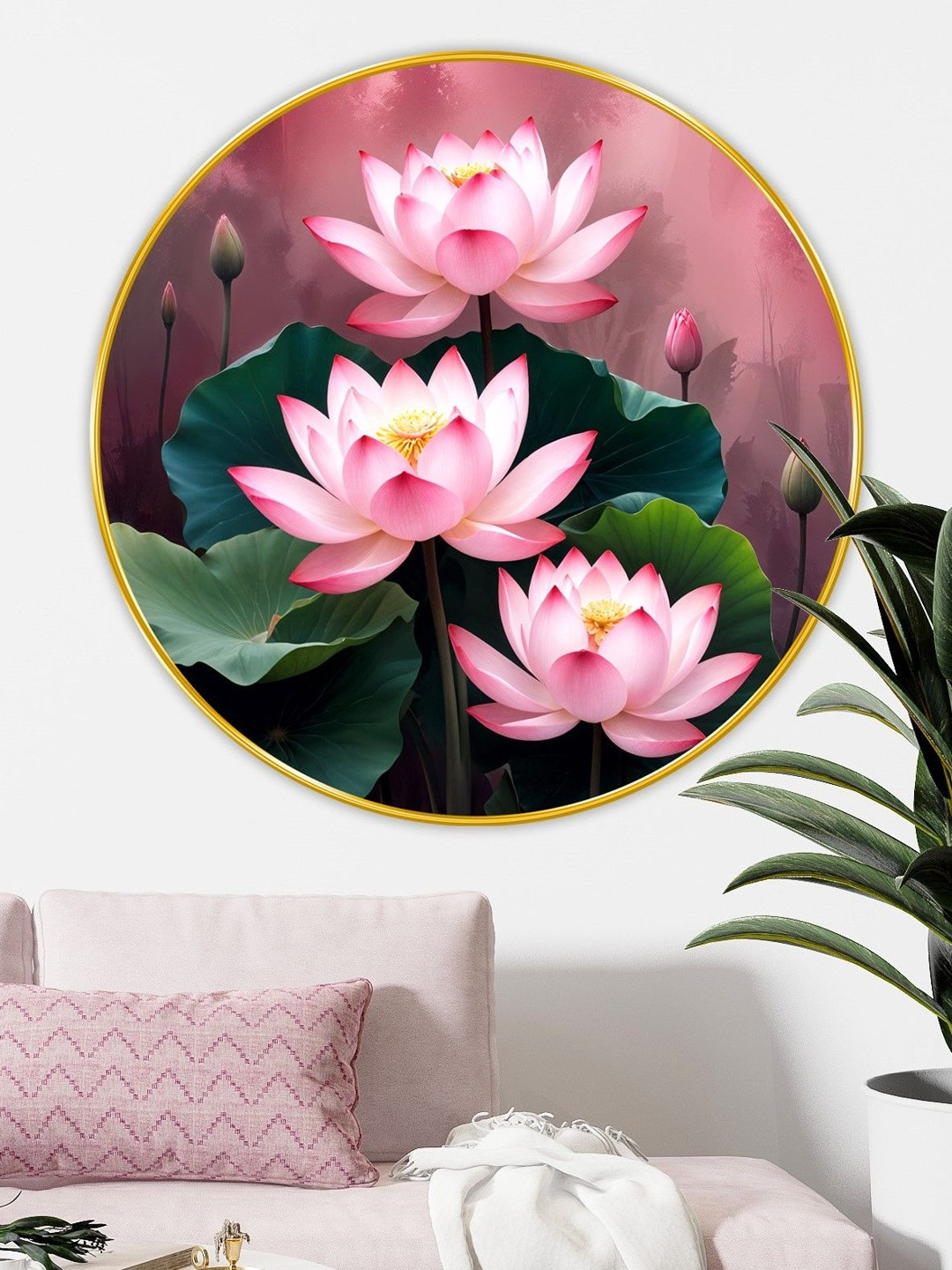 Myntra Elegant Homes Pink MDF Other Wall Paintings