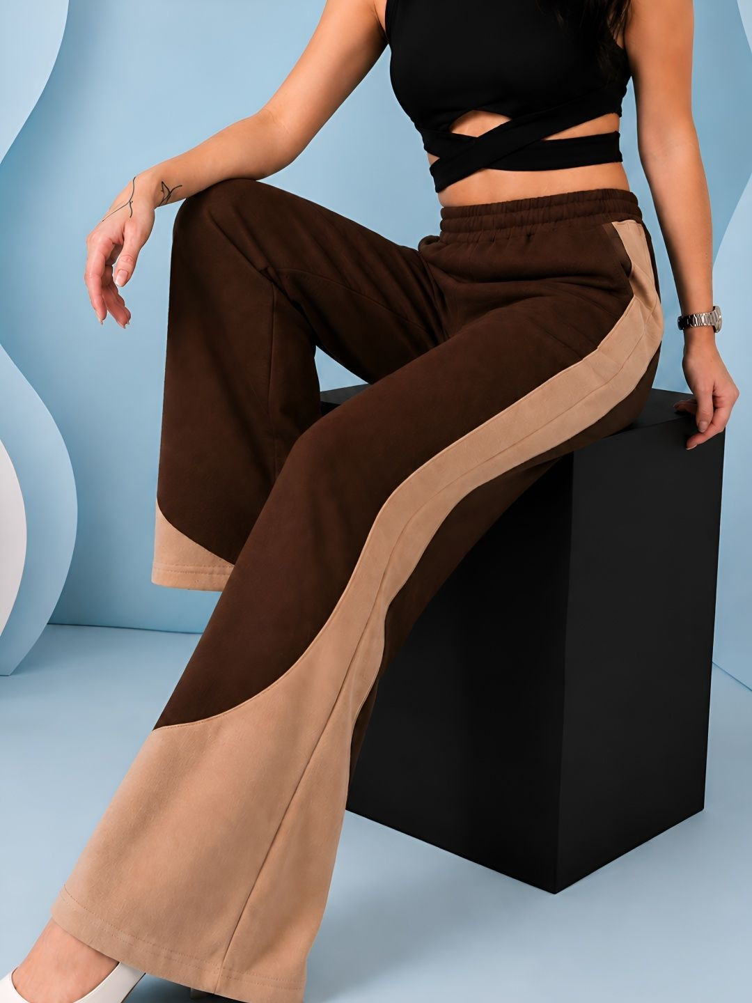 Moda Rapido Women Baggy Colourblocked Track Pants