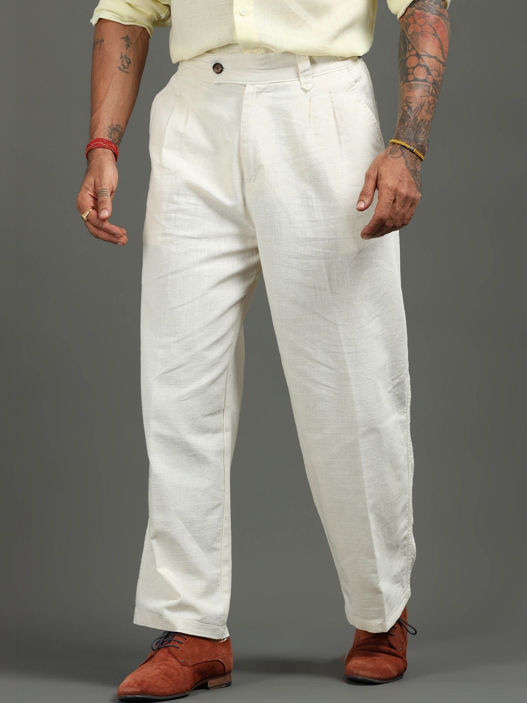 Italian Colony Men Relaxed Pleated Trousers