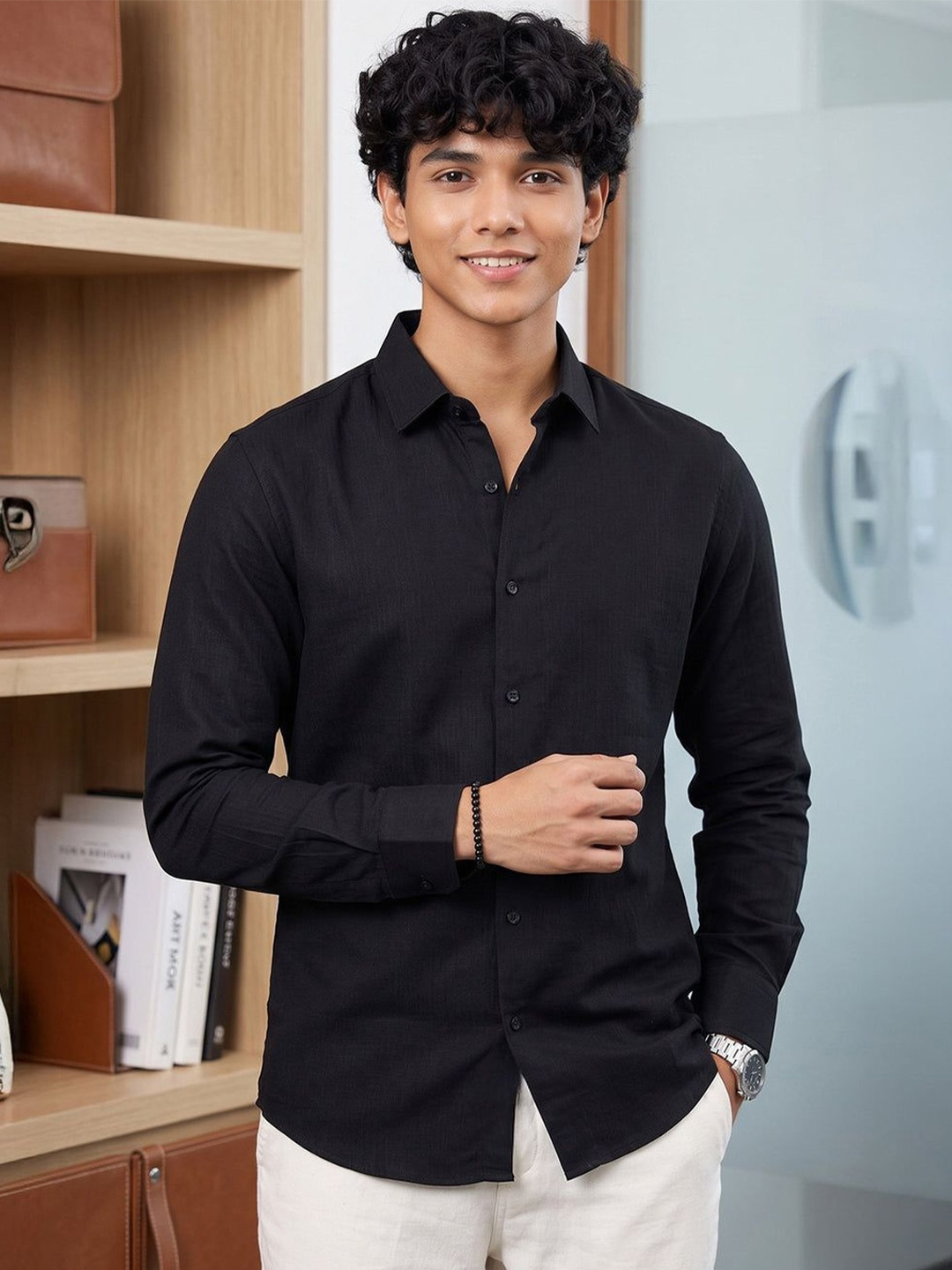 APEKTRA Men Smart Slim Fit Casual Shirt