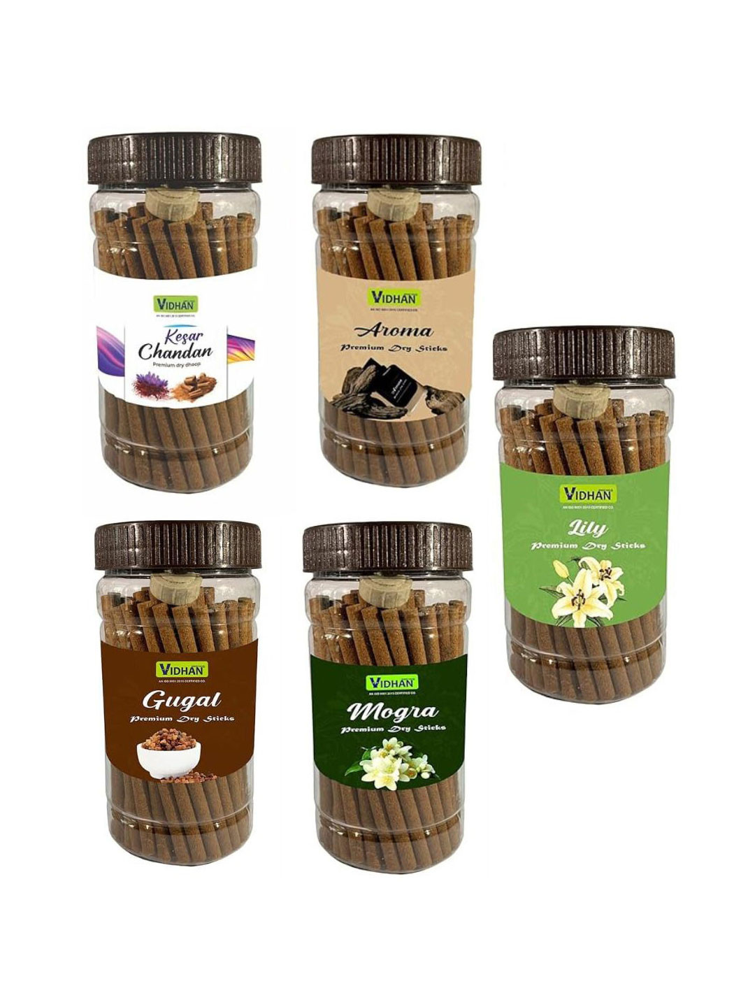 vidhan 5-Pcs Brown Wooden Scented Pooja Dhoop Sticks