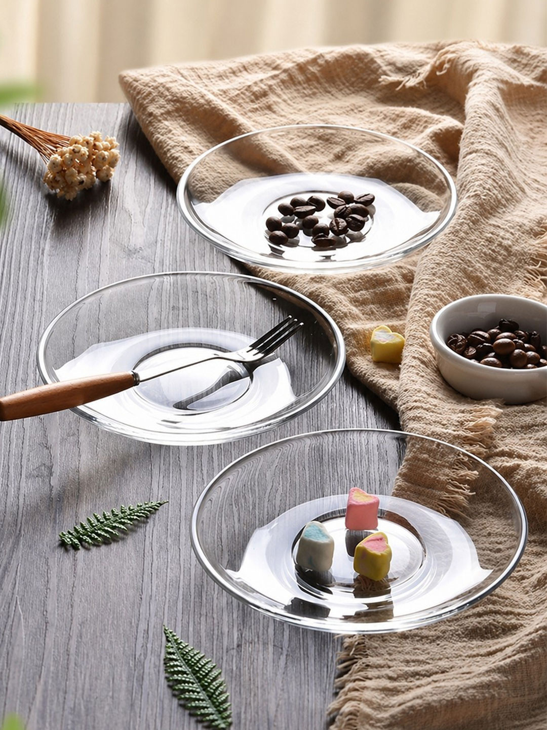 PrimeWorld Transparent 2026 6 Pieces Glass Easy to Clean Plates