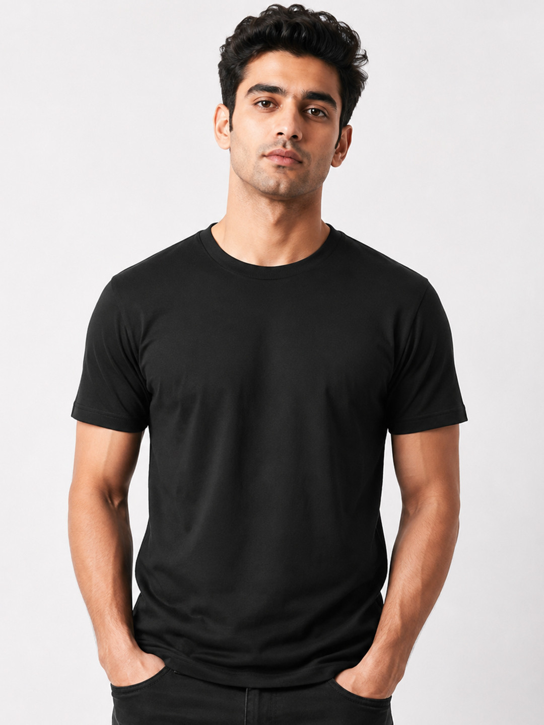Warrior World Men Black Cotton T-shirt