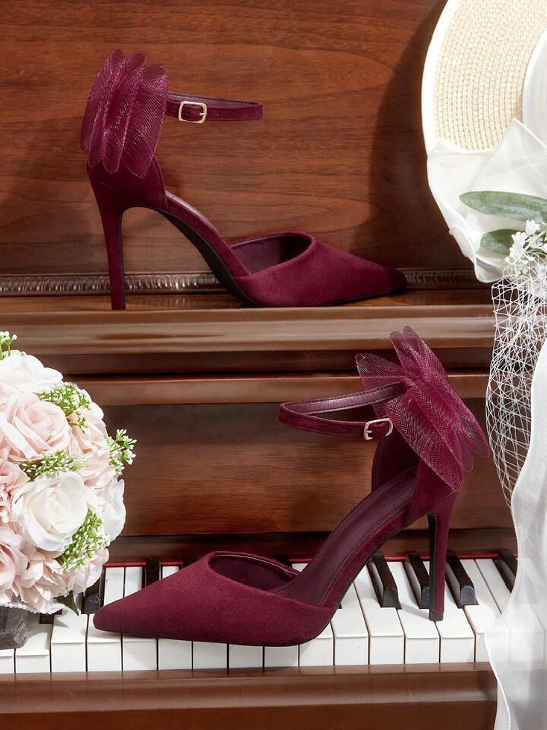 ALLEYSTRAP Suede Party Stiletto Pumps