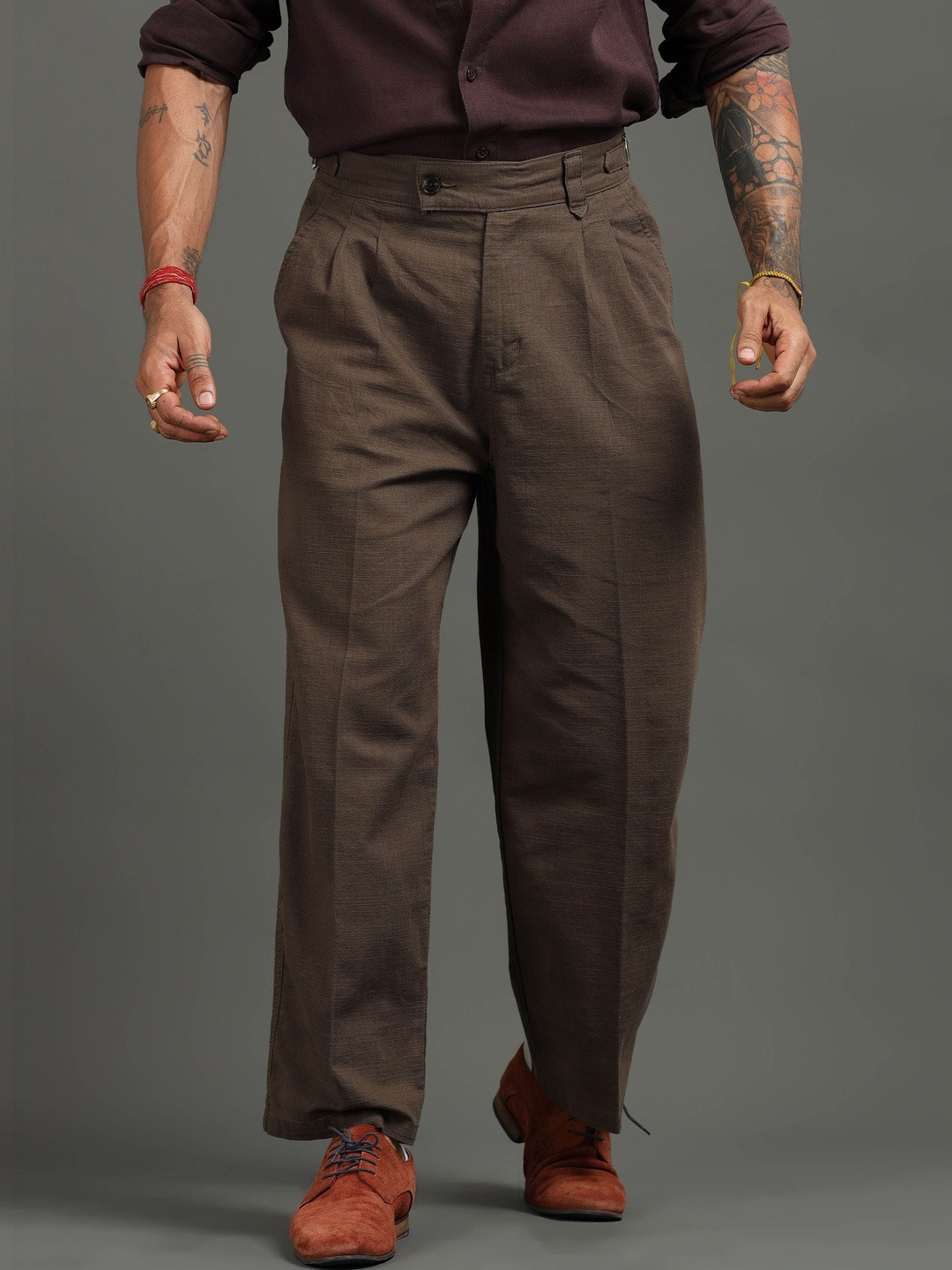 Italian Colony Men Relaxed Pleated Trousers