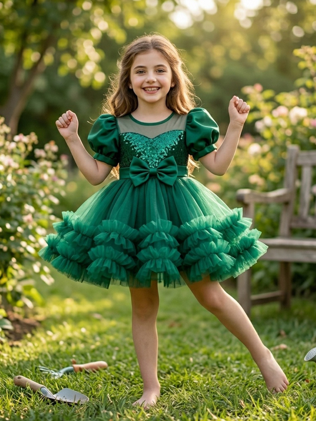 Dripteen Puff Sleeve A-Line Dress