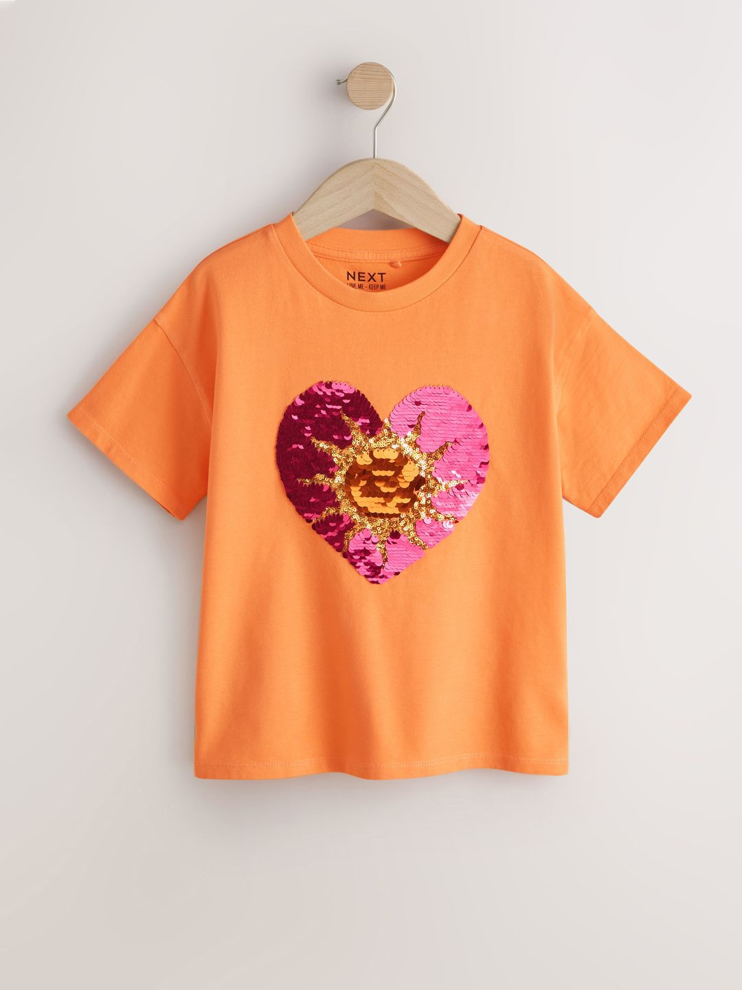 NEXT Girls Sun Sequin Heart T-shirt