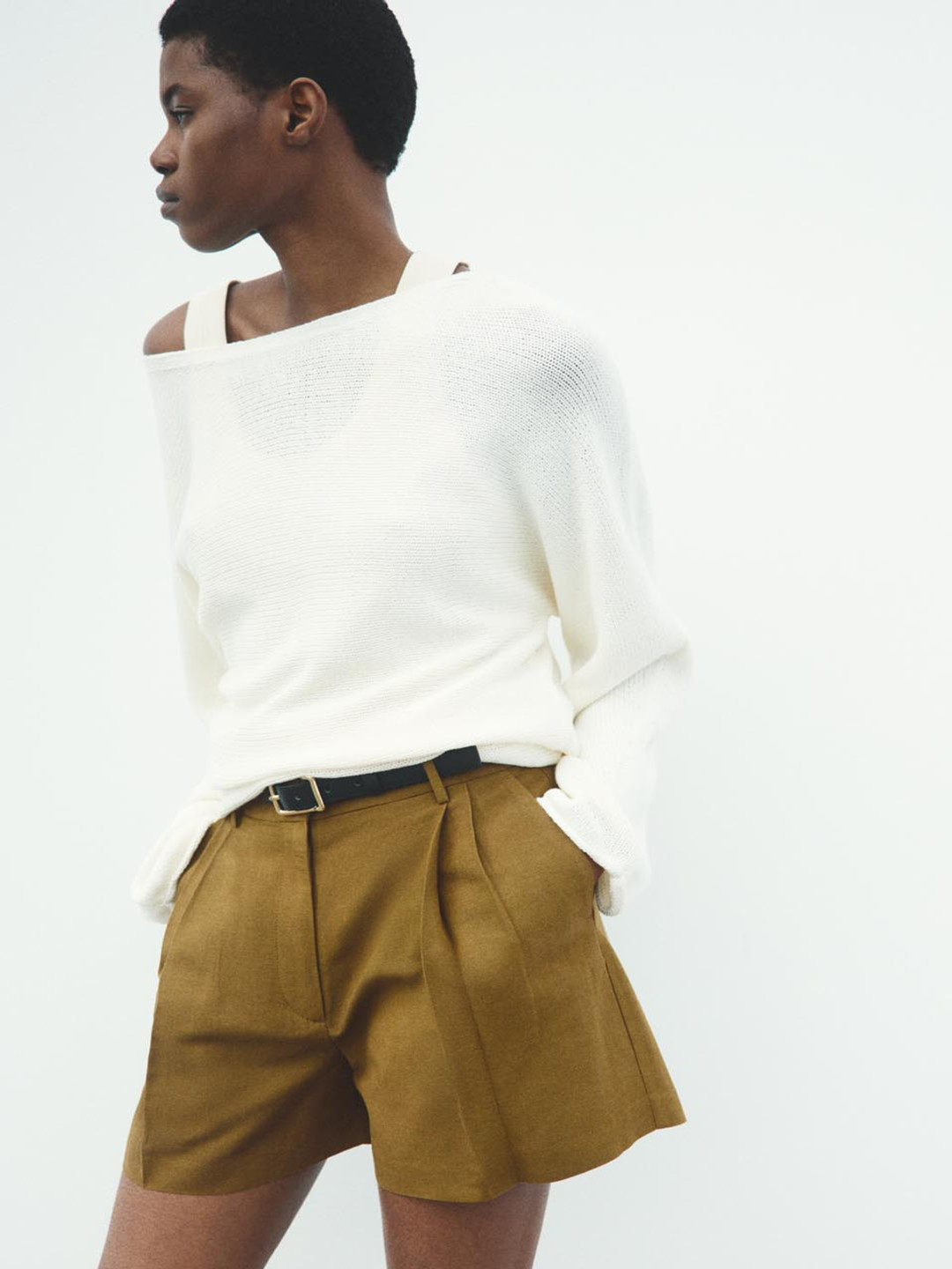 H&M Tailored Linen-Blend Shorts