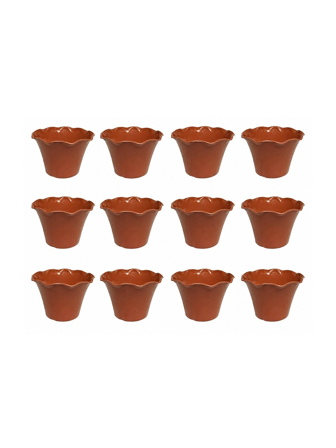 BLUEVISTA Brown 12-Pcs Round Flower Planters