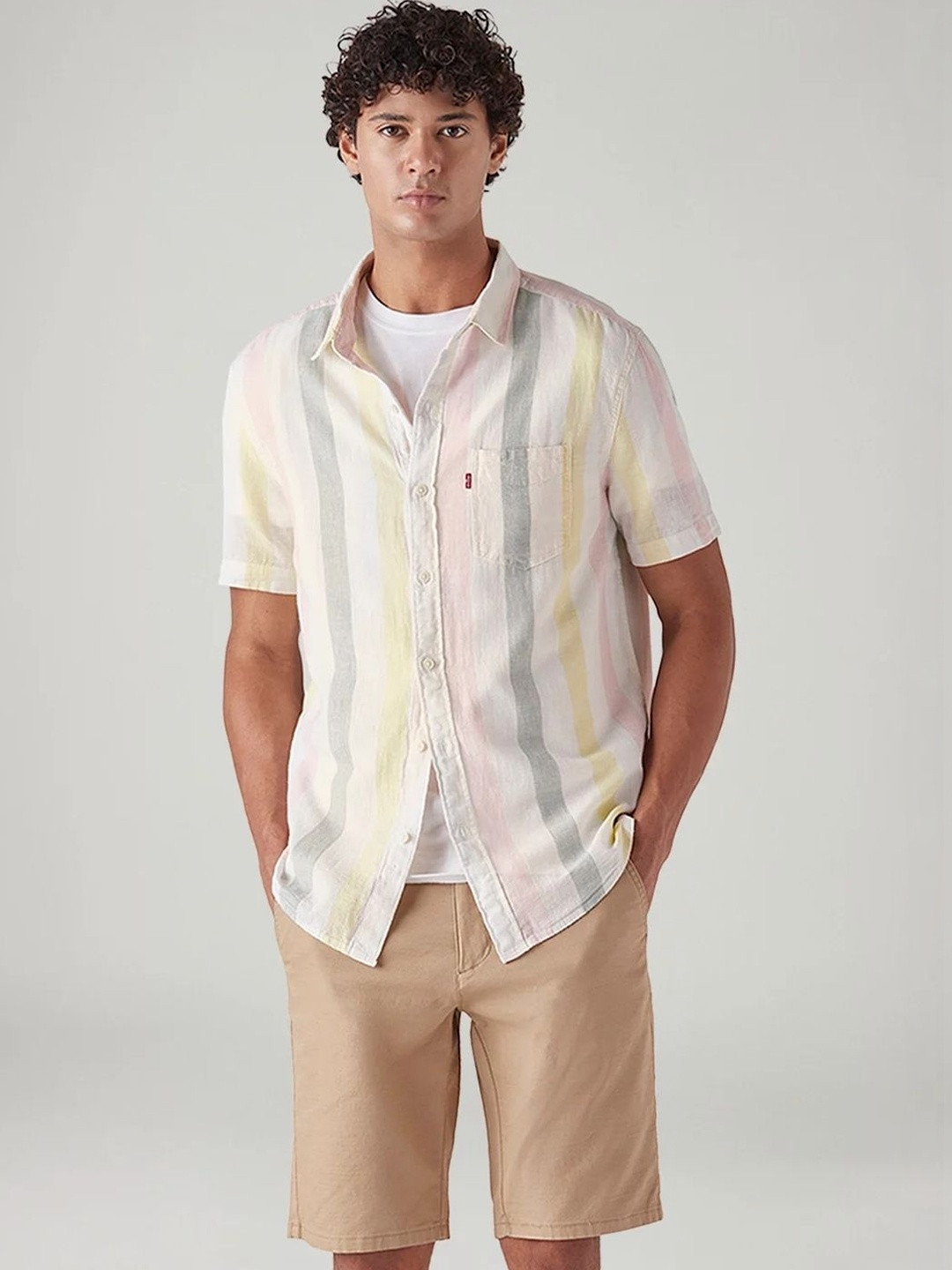 Levis Men Classic Slim Fit Striped Casual Shirt