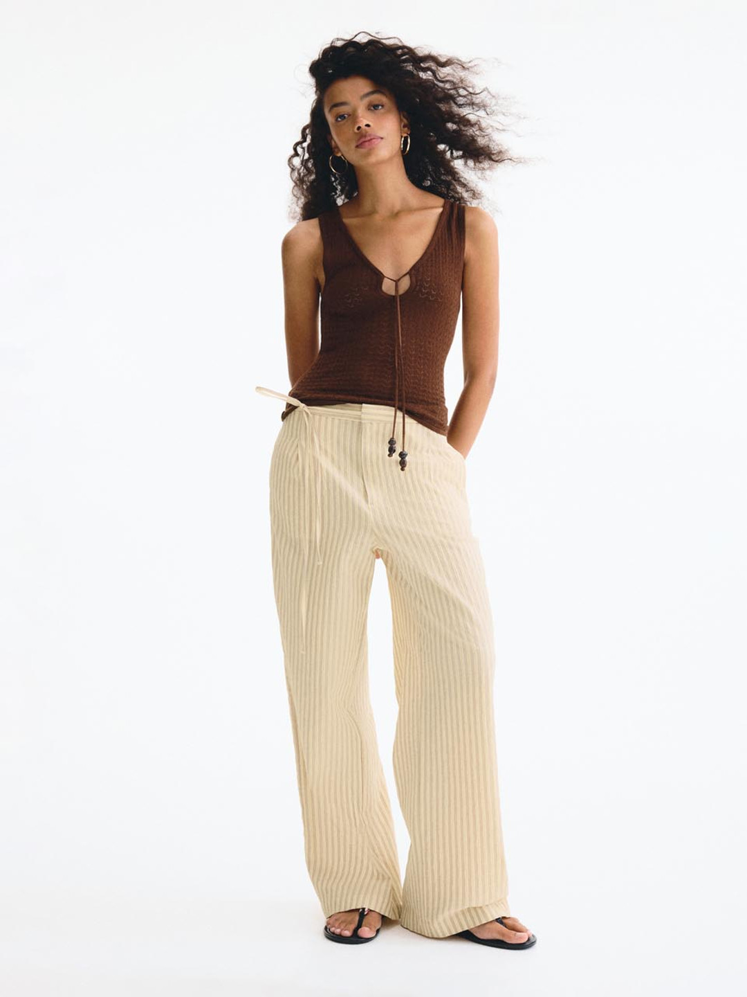 H&M Tie-Detail Trousers
