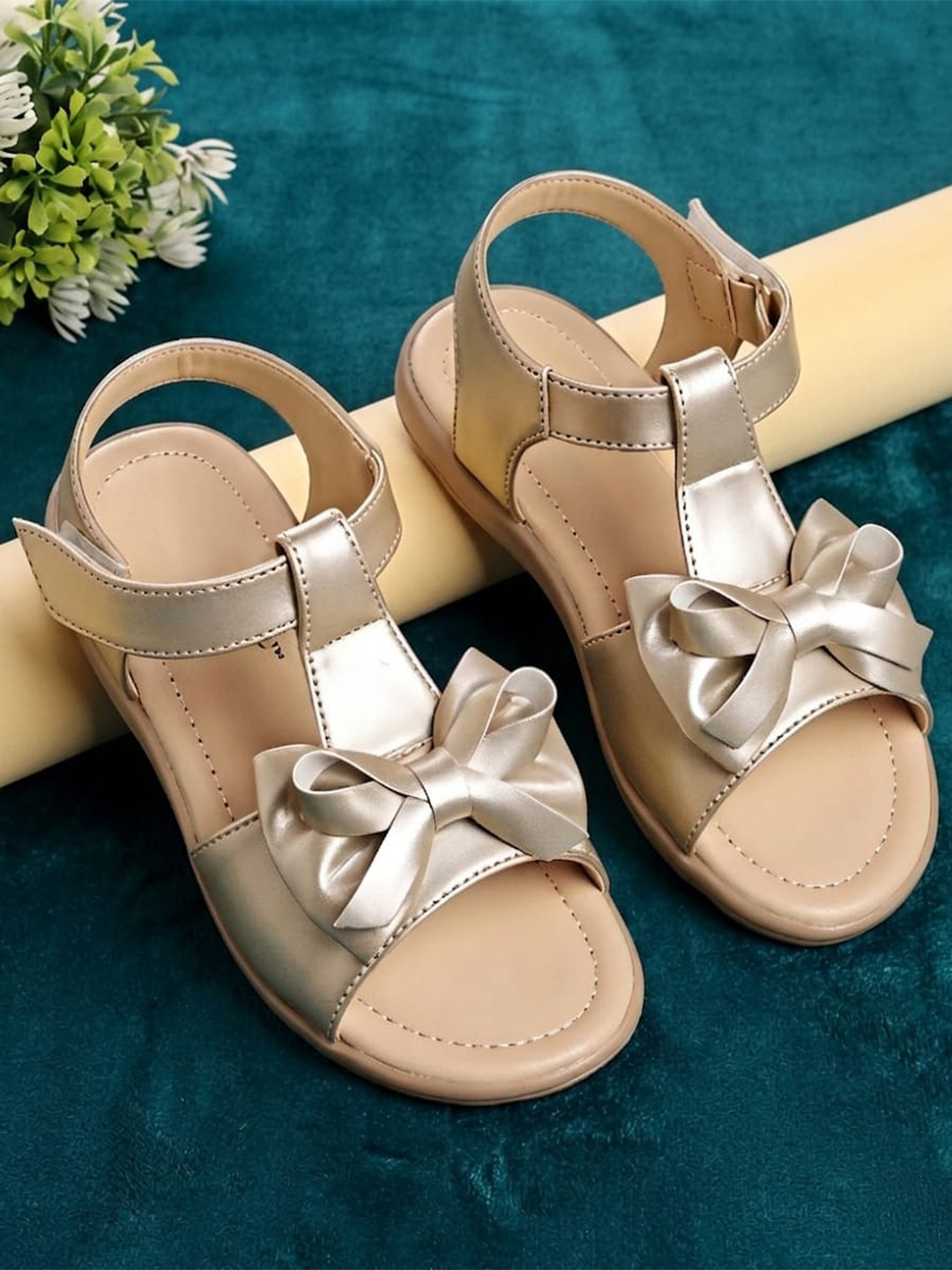 Dripteen Girls Party T-Strap Flats with Bows