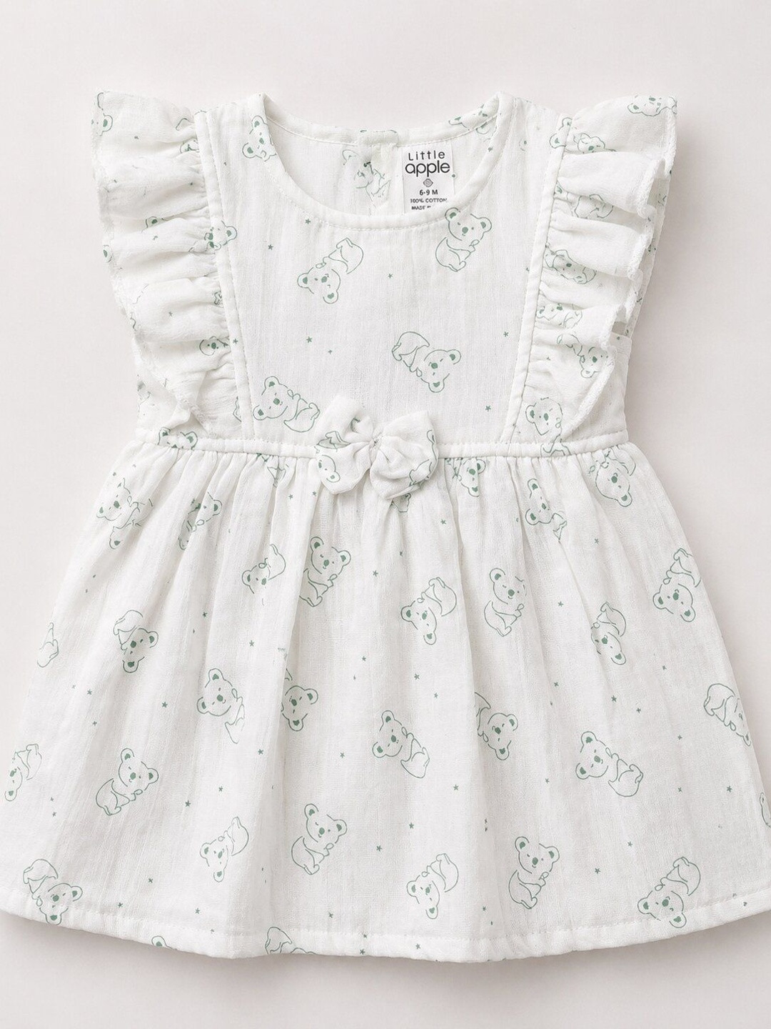 LITTLE APPLE Print Organic Cotton A-Line Dress