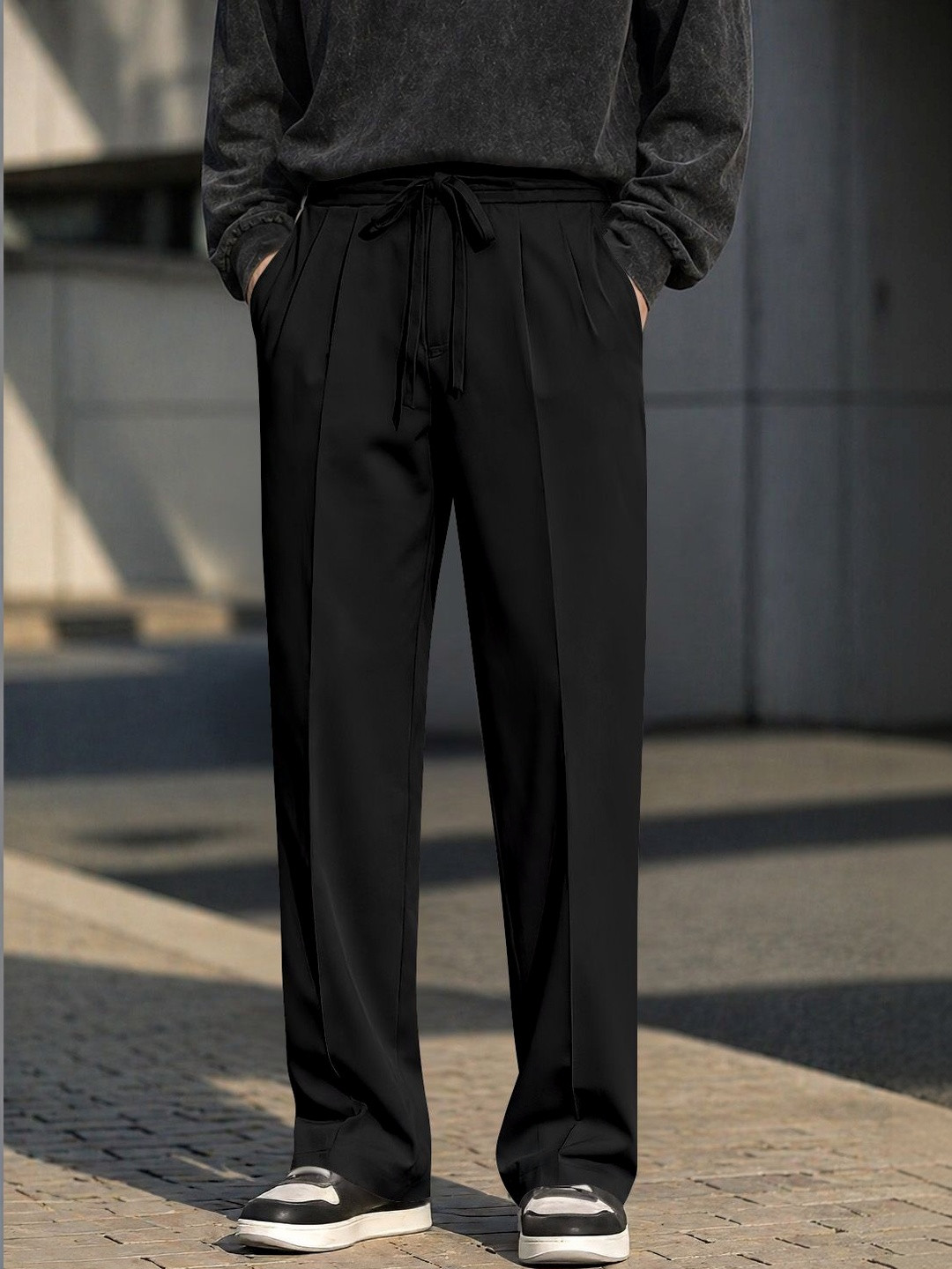 MODA RAPIDO X FITNESS EXCHANGE Men Relaxed Loose Fit Easy Wash Pleated Trousers