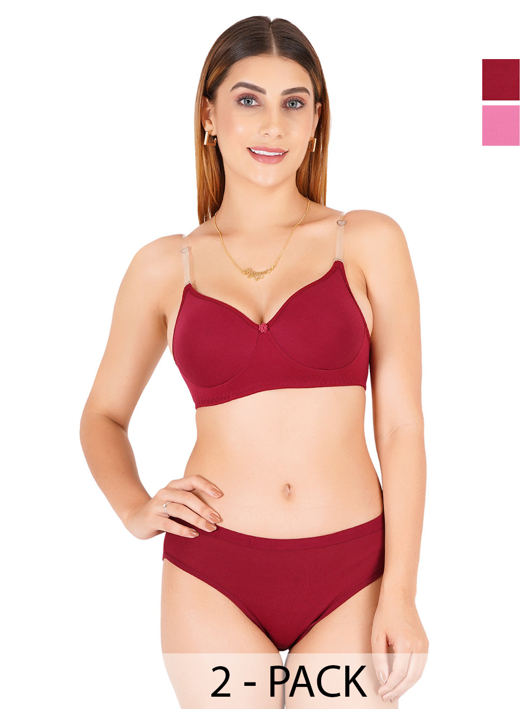 Liigne Lightly Padded and Non-Wired Mid-Rise Lingerie Set
